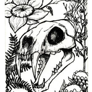 Caveira e Flores 2 - Arte Original Digitalizada